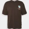 YOURTURN Graphic Tee Unisex - T-Shirt Print - Brown