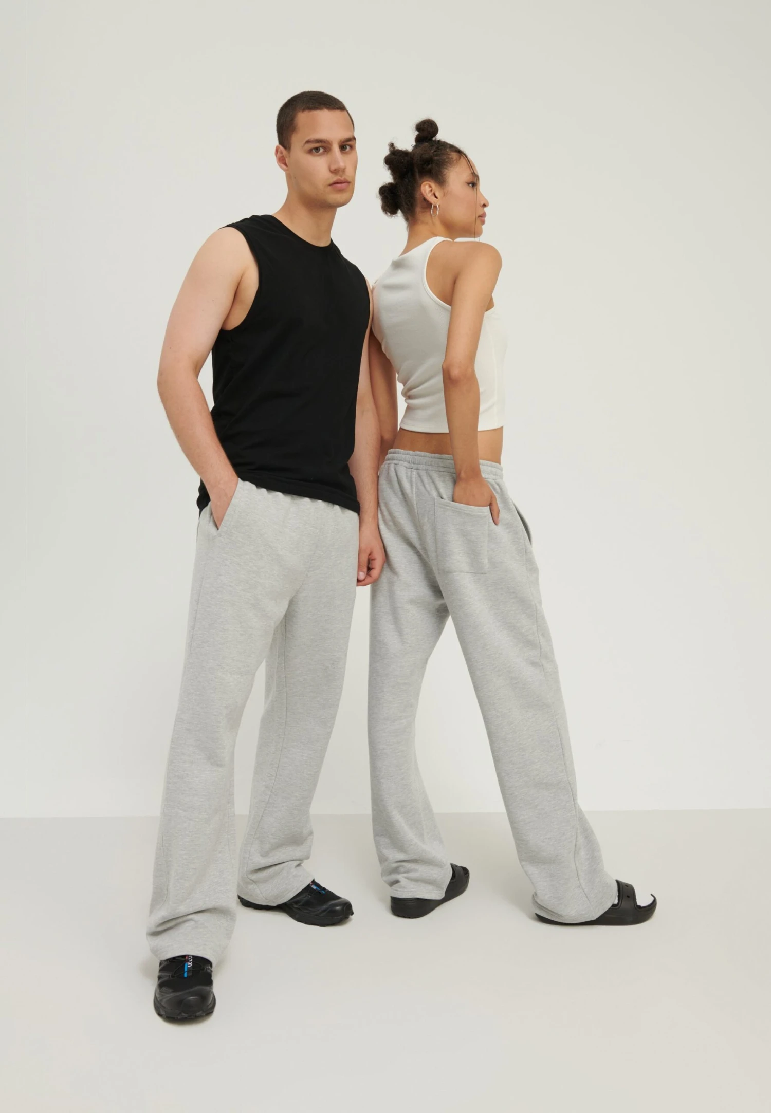 YOURTURN Unisex - Trainingsbroek - Mottled Light Grey 4 YOURTURN Unisex - Trainingsbroek - Mottled Light Grey - Afbeelding 2