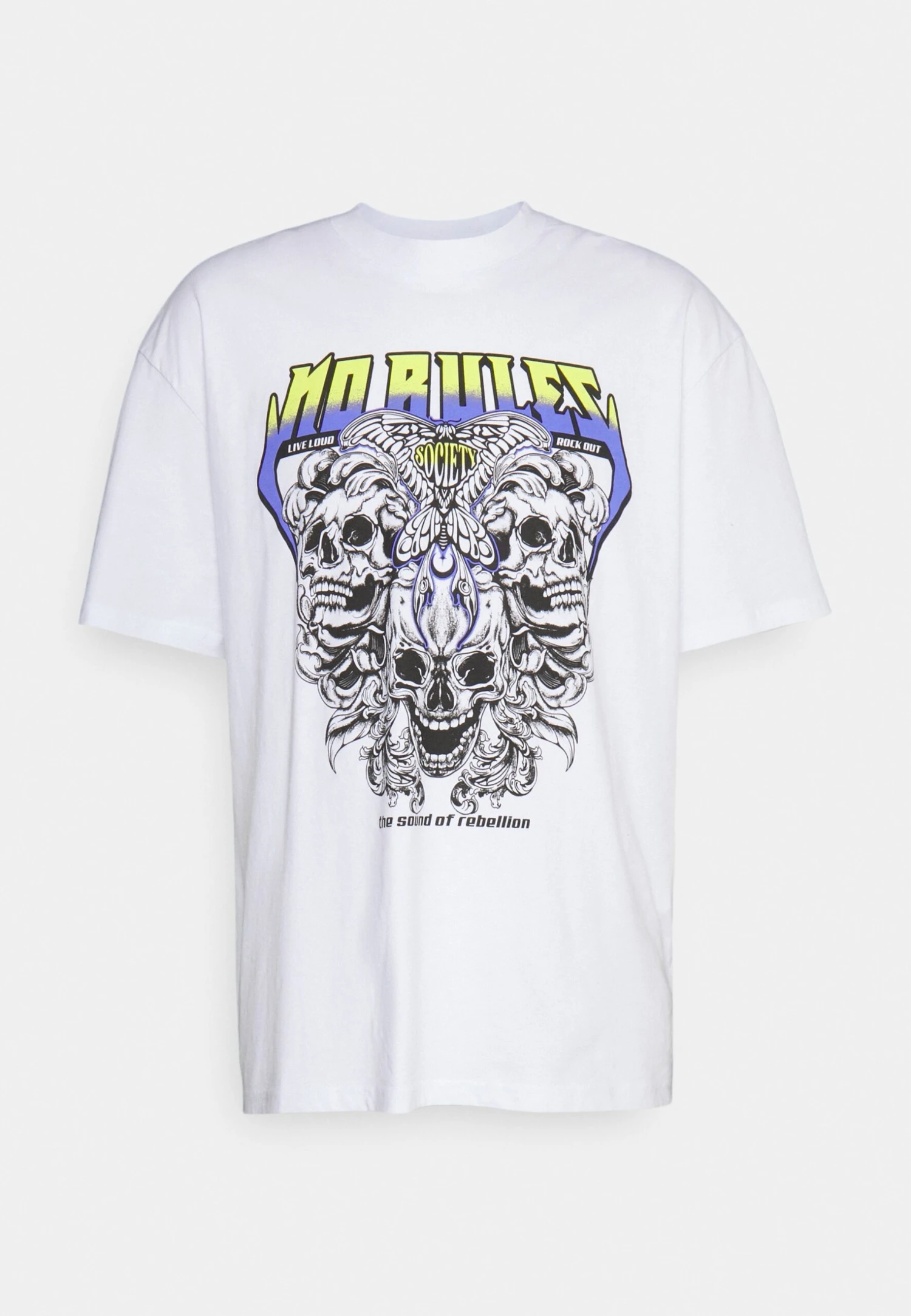 YOURTURN Rule Skull Graphic Tee Unisex - T-Shirt Print - White 6 YOURTURN Rule Skull Graphic Tee Unisex - T-Shirt Print - White - Afbeelding 4