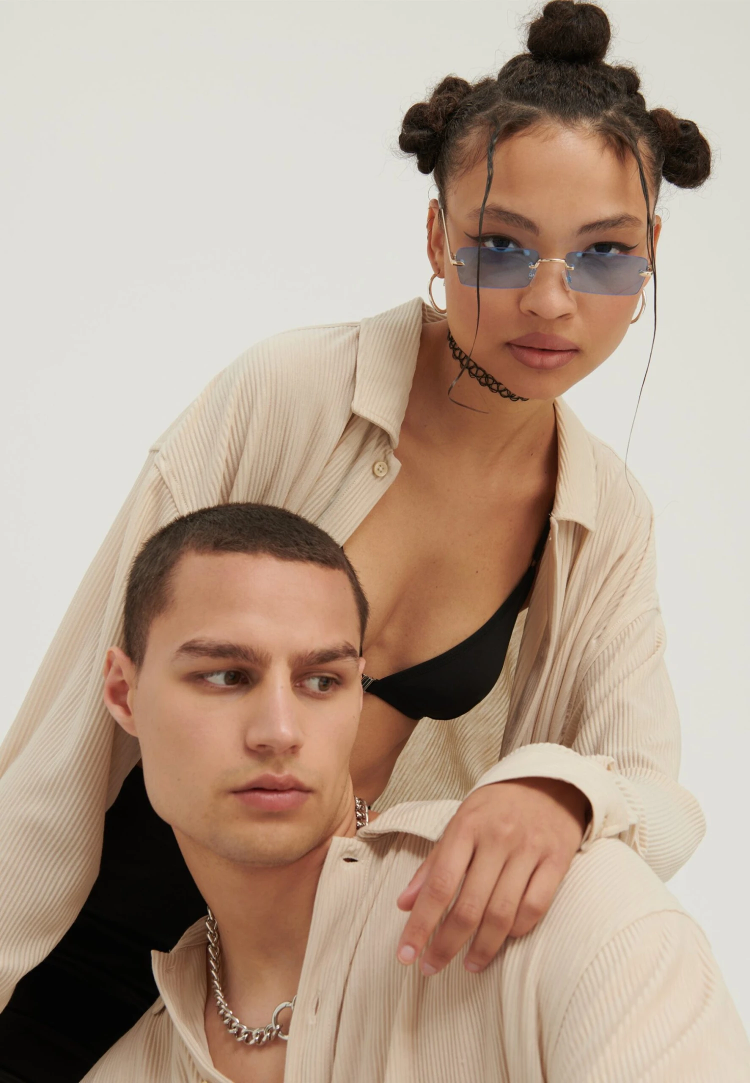 YOURTURN Unisex - Overhemdblouse - Beige 5 YOURTURN Unisex - Overhemdblouse - Beige - Afbeelding 3