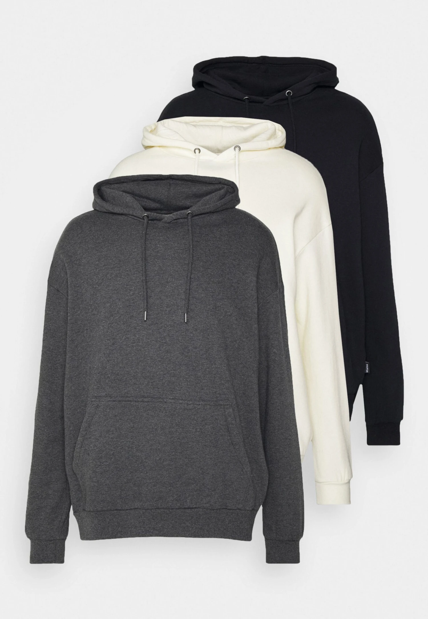 YOURTURN Unisex 3 Pack - Hoodie - Black/Mottled Dark Grey/Off White 8 YOURTURN Unisex 3 Pack - Hoodie - Black/Mottled Dark Grey/Off White - Afbeelding 6
