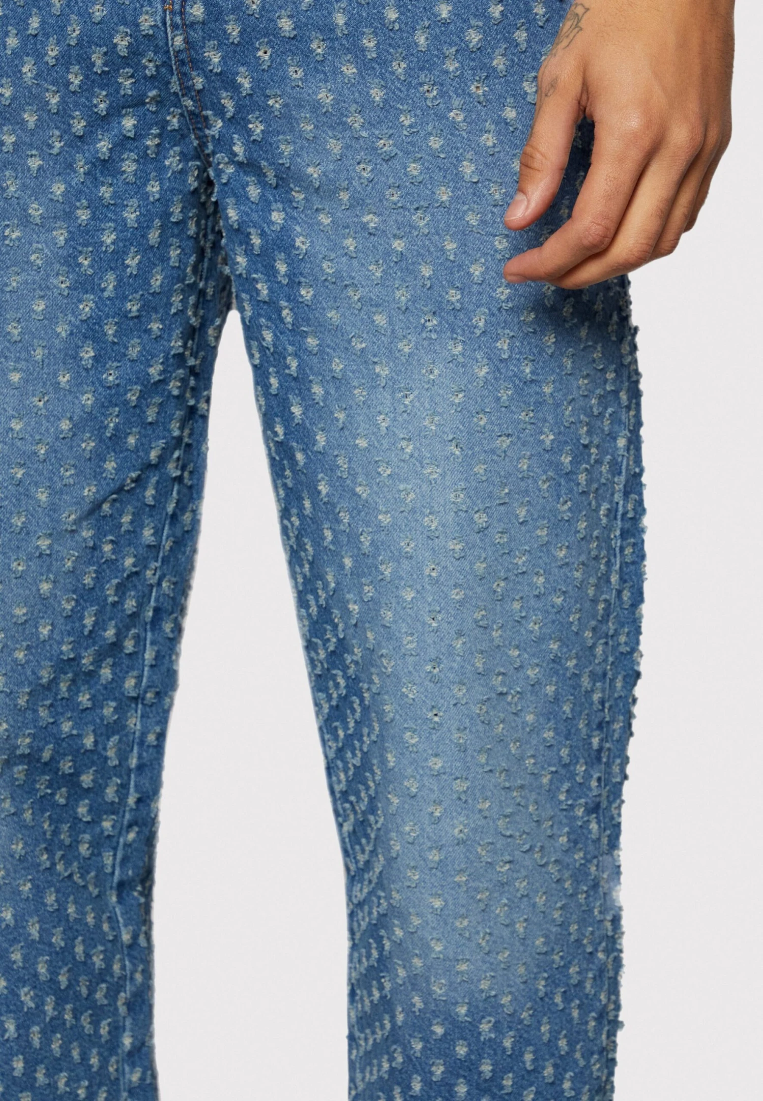 Phluid Project X Yourturn - Heavily Distressed - Relaxed Fit Jeans - Blue Denim 8 Phluid Project X Yourturn - Heavily Distressed - Relaxed Fit Jeans - Blue Denim - Afbeelding 6