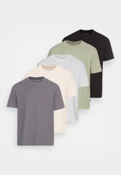 YOURTURN Unisex 5 Pack - T-Shirt Basic - Dark Grey/White/Beige -Yourturn Verkoopwinkel ad4b65fc9a1a4ee292e39d99f7fd81fb