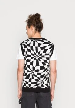YOURTURN Distorted Check Vest Unisex - Trui - Black/White -Yourturn Verkoopwinkel b039e6683b6846d79acd1f15c36fae0f