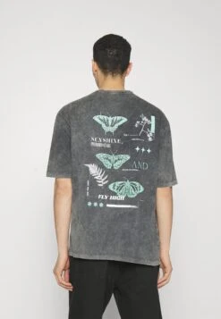 YOURTURN Unisex - T-Shirt Print - Mottled Black