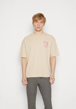 YOURTURN Graphic Tee Unisex - T-Shirt Print - Beige