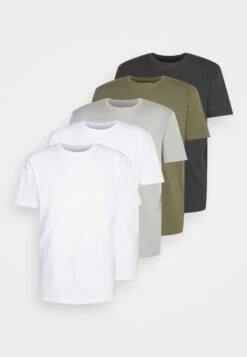 YOURTURN Unisex 5 Pack - T-Shirt Basic - White/Olive /Black -Yourturn Verkoopwinkel fd0cb44c209a4deebcd571033de05bdb